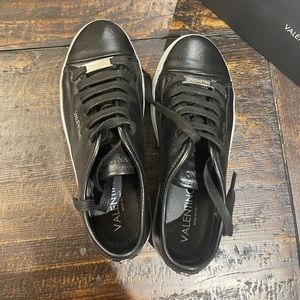 Valentino leather black sneakers